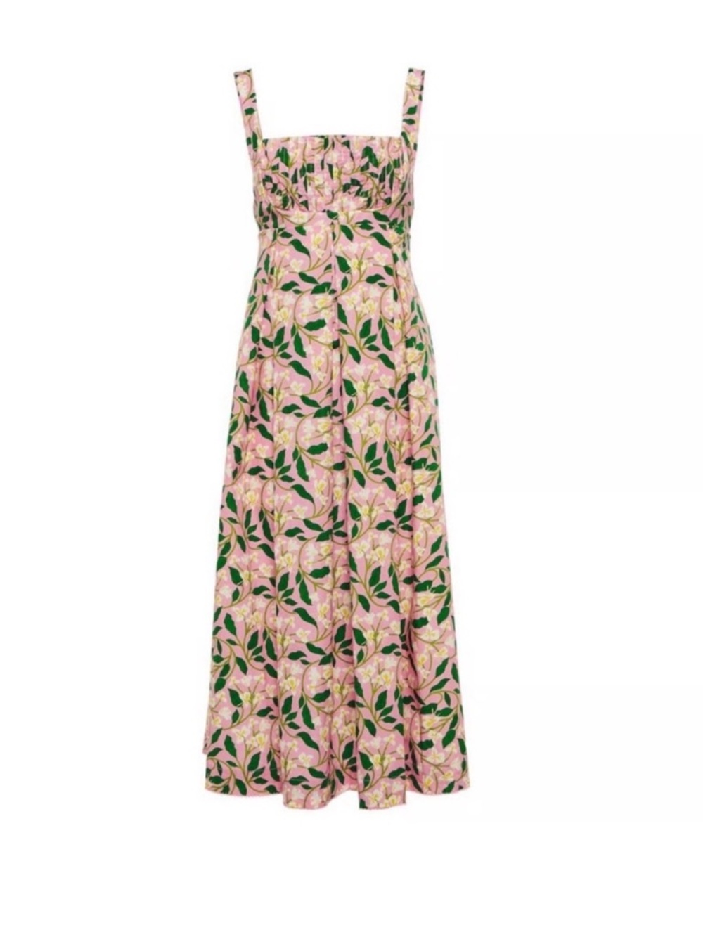 Agua by Agua Bendita Hortensia Dress - Pink Floral Midi Dress Size Small